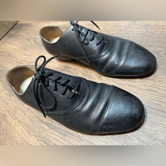 Vintage Men ballroom fine dance shoes leather shoe lace size 7 with shoe bag - Picture 5 of 12